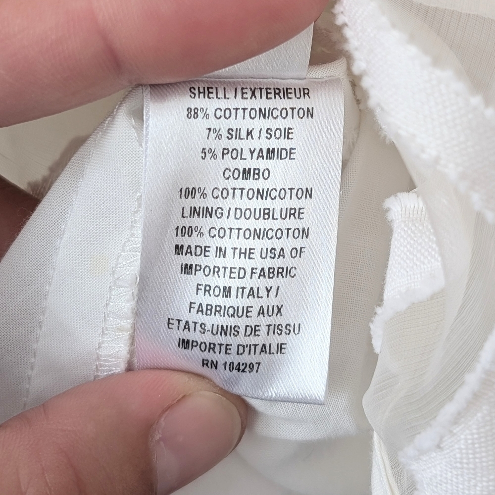 Milly Minis Girls White Silk-Blend Formal Dress In Size 10 - Picture 7 of 12